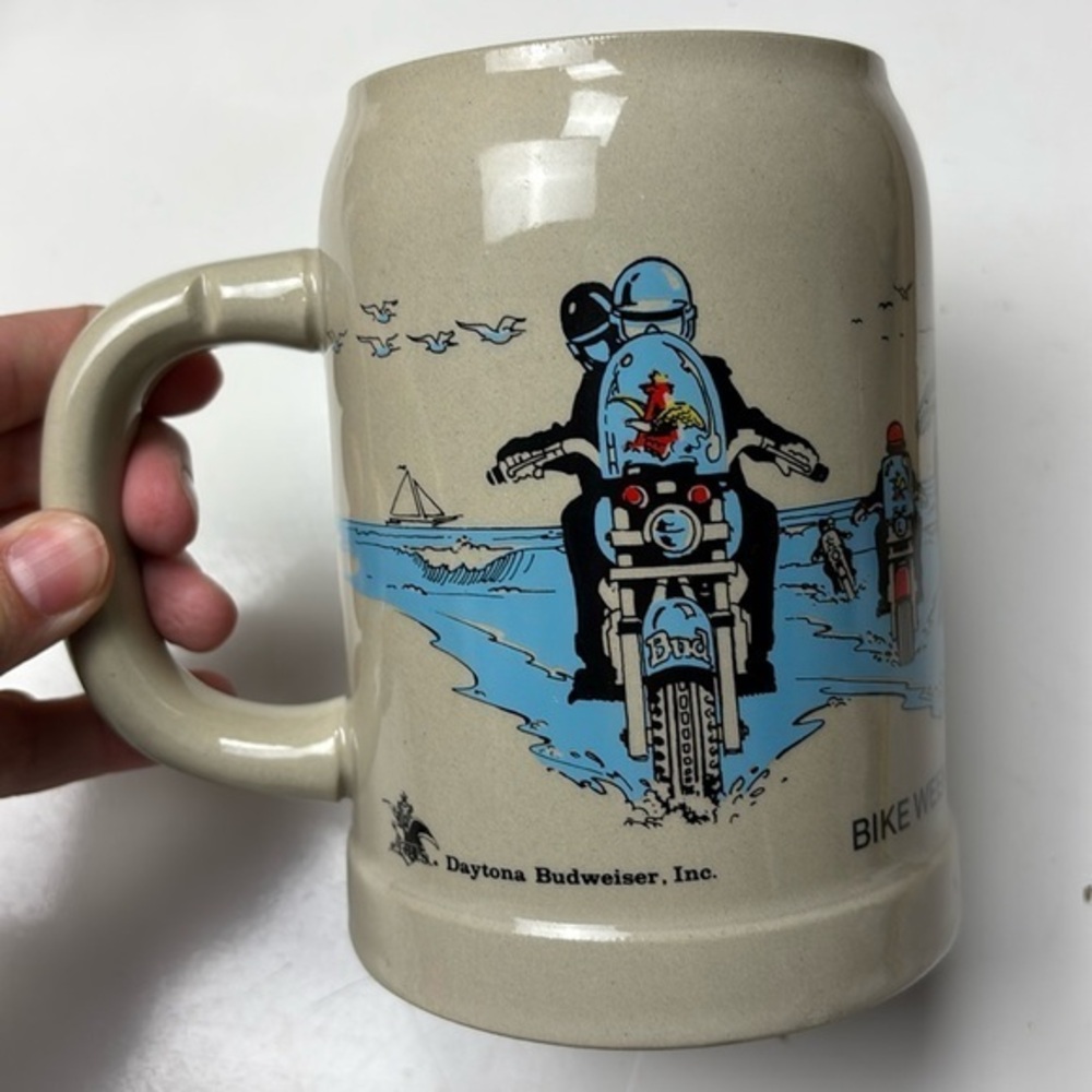 1990 Bike Week Daytona‎ Beach Beer Mug West Germany vtg